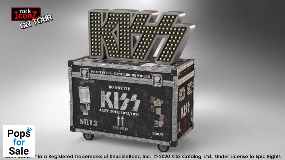 Kiss Rock Ikonz On Tour Road Case Statue + Stage Backdrop Set Alive! Tour