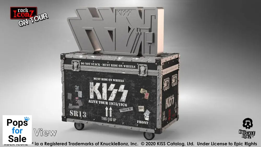 Kiss Rock Ikonz On Tour Road Case Statue + Stage Backdrop Set Alive! Tour