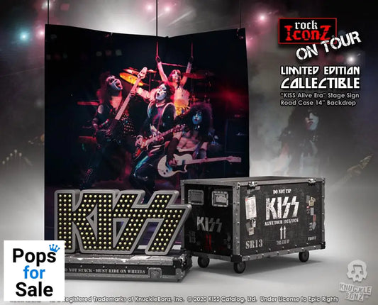 Kiss Rock Ikonz On Tour Road Case Statue + Stage Backdrop Set Alive! Tour Statues