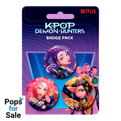 KPop Demon Hunters Pin-Back Buttons 3-Pack Pins & Brooches