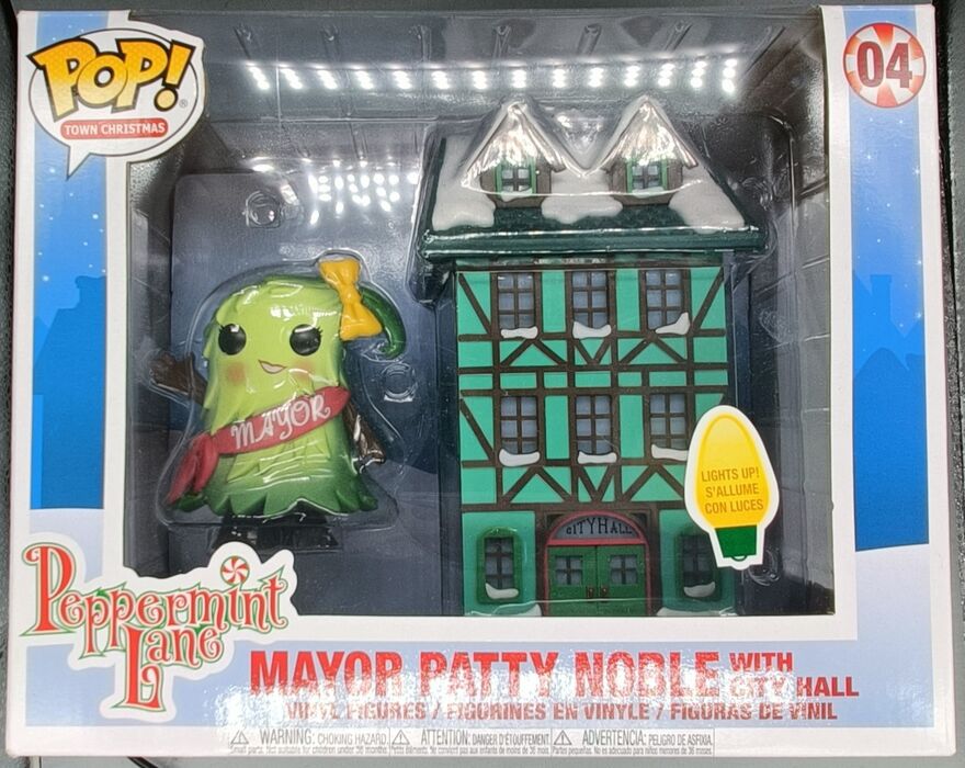 #04 Mayor Patty Noble (with City Hall, Lights Up) Town (Holidays) -Peppermint Lane Funko POP