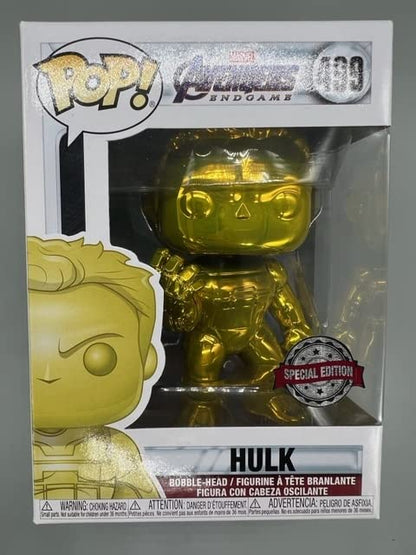 499 Hulk (w Gauntlet Yellow) Chrome Marvel Avengers Funko POP - Box Damaged
