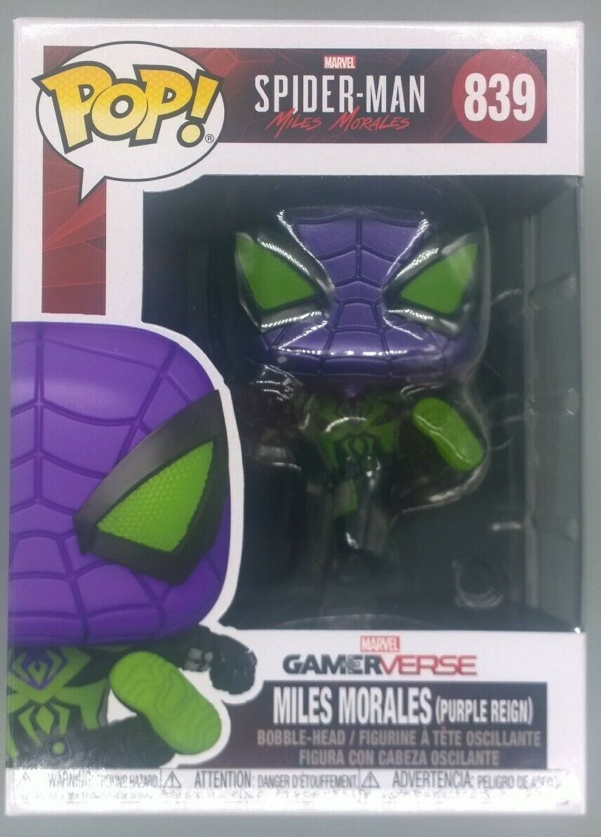 839 Miles Morales Purple Reign Suit Marvel Spider-Man Game Funko POP