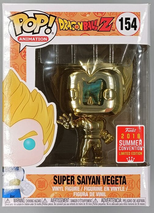 #154 Super Saiyan Vegeta (Gold) Chrome Dragon Ball Z - 2018 Con Funko POP