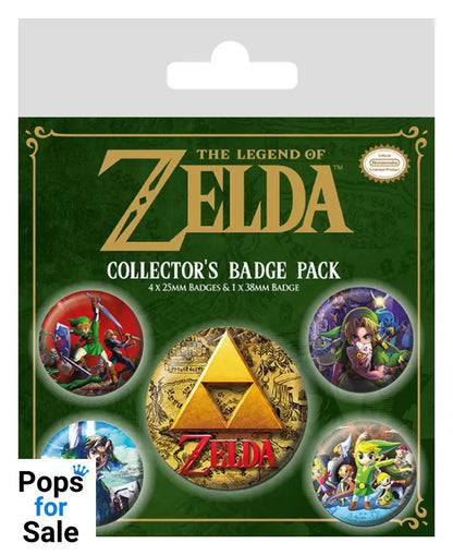 Legend of Zelda Pin-Back Buttons 5-Pack Classics Pins & Brooches