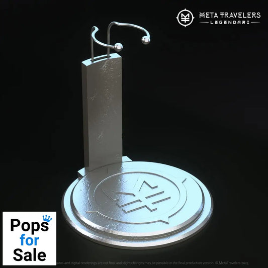 Legendari Action Figure Stand with MetaTravelers Logo