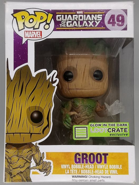 #49 Groot - Glow - Marvel Guardians of the Galaxy Box Damaged Funko POP