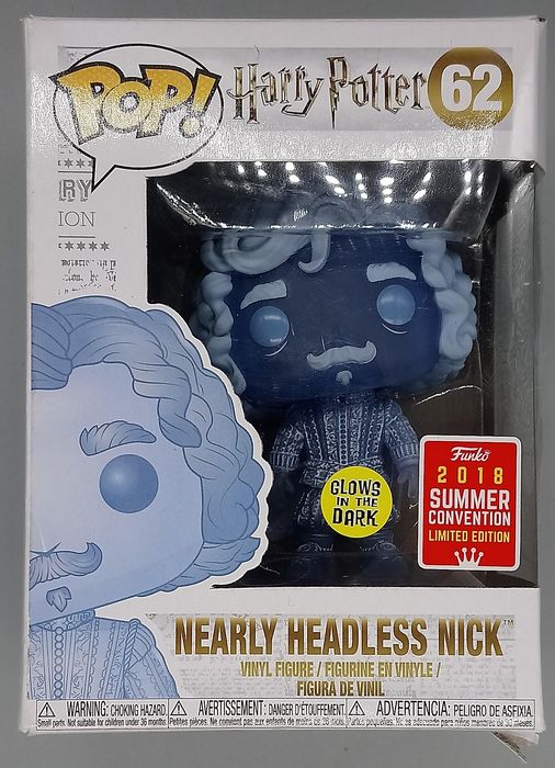 #62 Nearly Headless Nick - Glow - Harry Potter - 2018 Box Damaged Funko POP