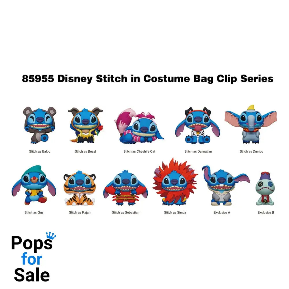 Lilo & Stitch 3D PVC Bag Clips Series 1 Stitch in costume Display (24)