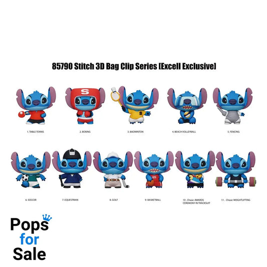 Lilo & Stitch 3D PVC Bag Clips  Series 1 Sport Display (24)