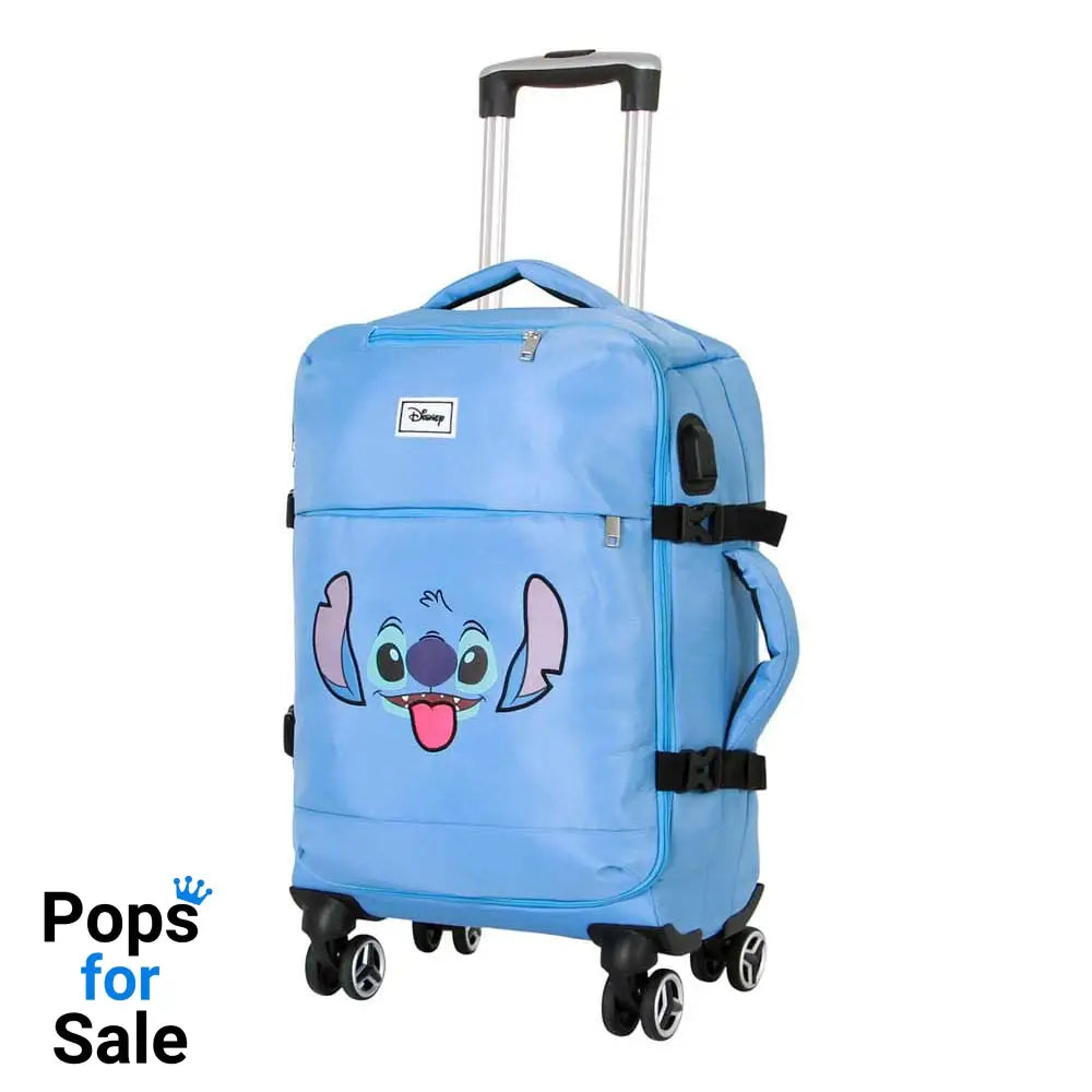 Lilo & Stitch 4-Wheel Cabin Suitcase Stitch Face Blue 55 cm Bags