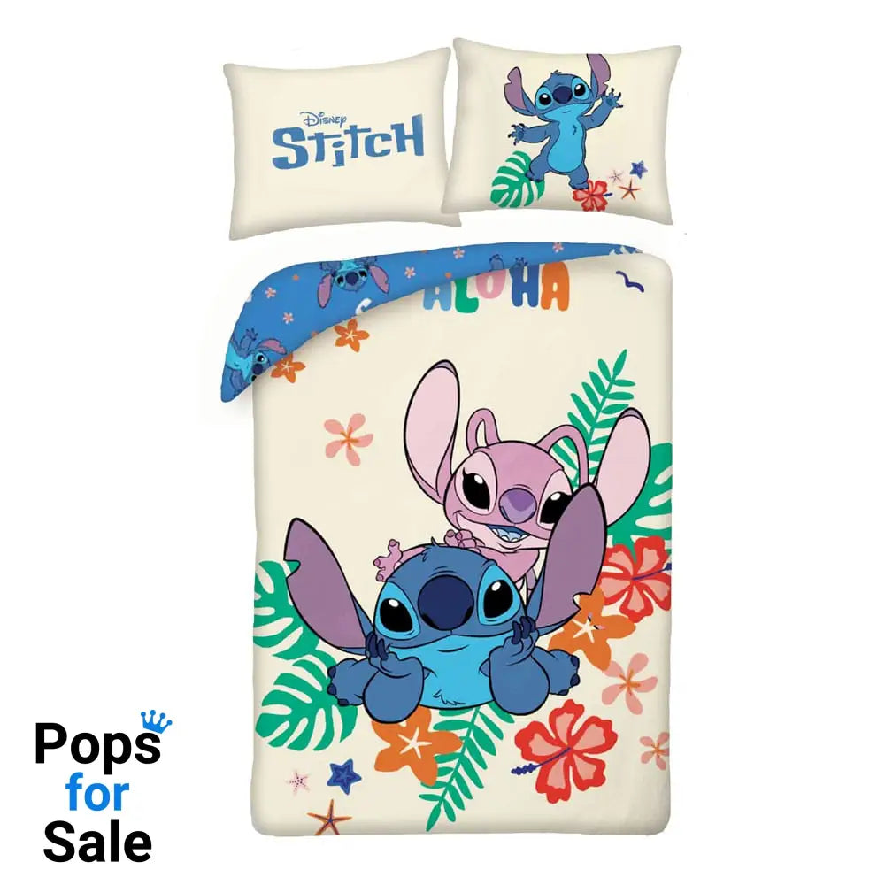 Lilo & Stitch Duvet Set Stitch & Angel Flowers 140 x 200 cm / 70 x 90 cm Blankets & Duvets