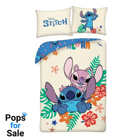 Lilo & Stitch Duvet Set Stitch & Angel Flowers 140 x 200 cm / 70 x 90 cm Blankets & Duvets