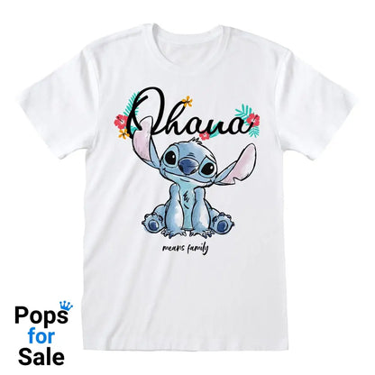 Lilo & Stitch T-Shirt Ohana Means Family White Size M T-shirts