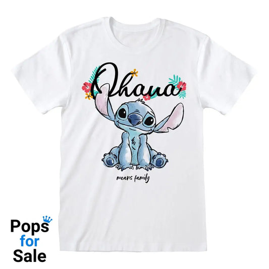 Lilo & Stitch T-Shirt Ohana Means Family White Size S T-shirts