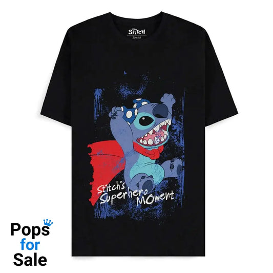 Lilo & Stitch T-Shirt Superhero Black Size S