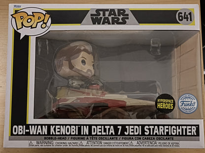 641 Obi-Wan Kenobi in Delta 7 Jedi Starfighter Star Wars - Box Damaged Funko POP