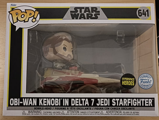 641 Obi-Wan Kenobi in Delta 7 Jedi Starfighter Star Wars - Box Damaged Funko POP