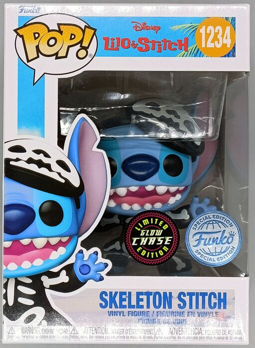 1234 Skeleton Stitch - Glow Chase - Disney Lilo & Stitch - Box Damaged Funko POP