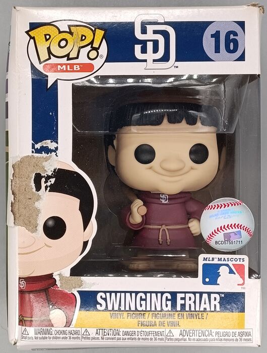 #16 Swinging Friar (Bat on Shoulder) MLB Baseball (Ma Box Damaged Funko POP