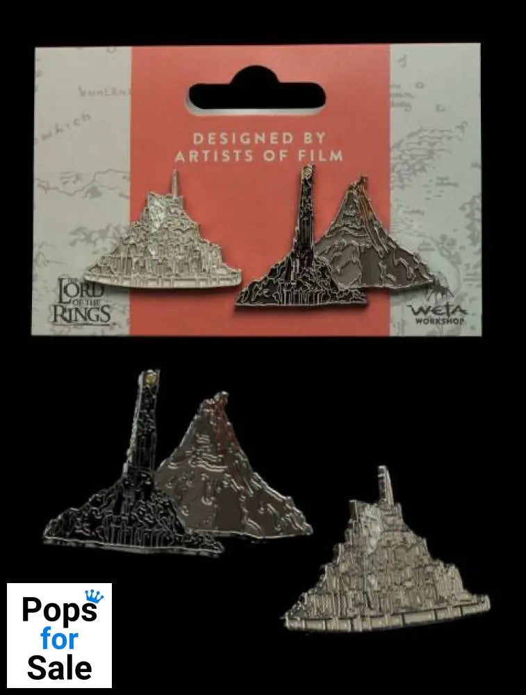 Lord of the Rings Collectors Pins 2-Pack Minas Tirith & Mt. Doom Pins & Brooches