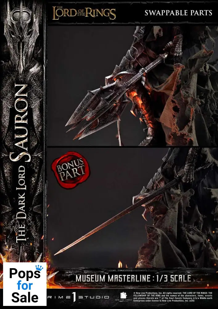 Lord of the Rings Museum Masterline Series Statue 1/3 The Dark Lord Sauron Bonus Version 117 cm