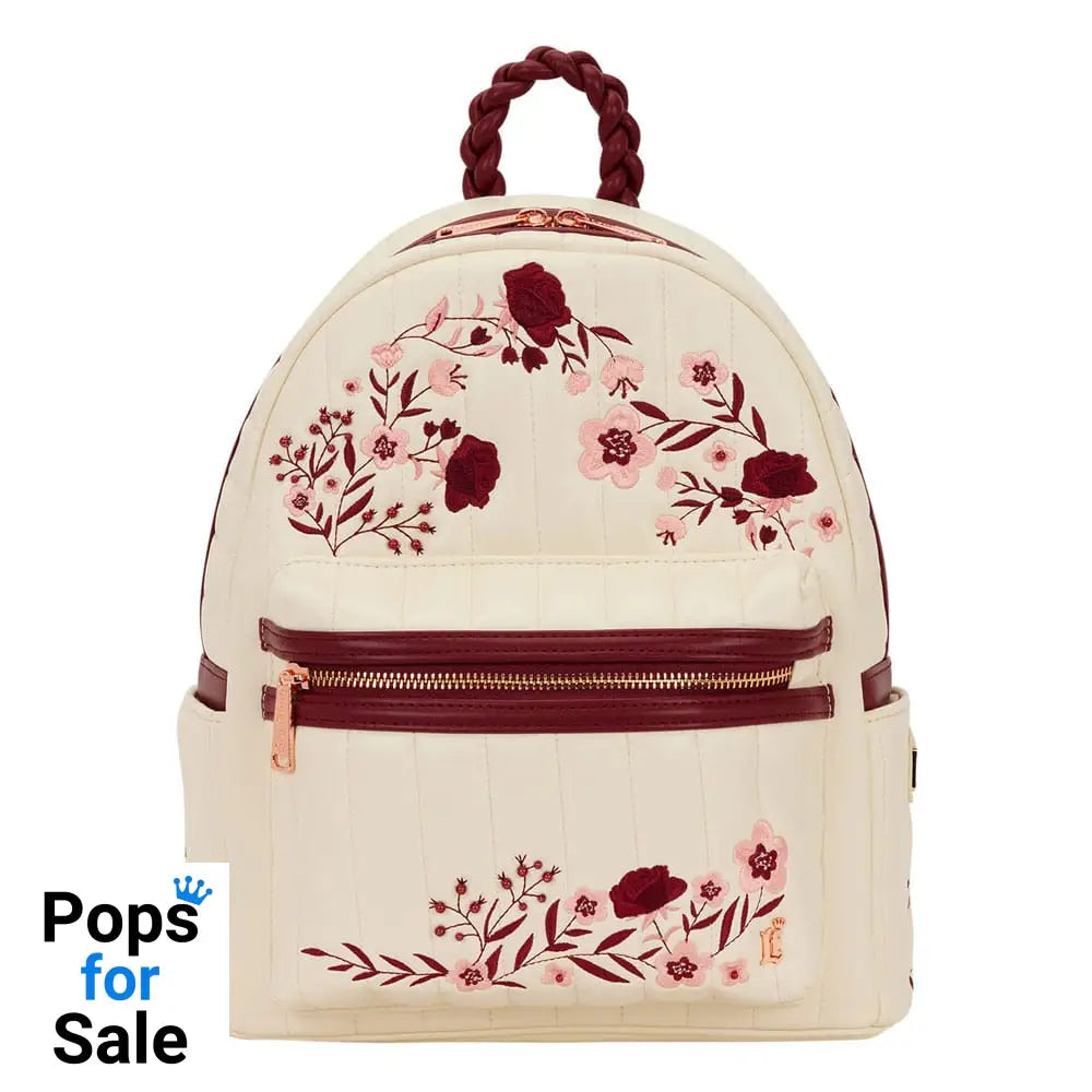 Loungefly Midi Backpack Cream & Red Floral Bags