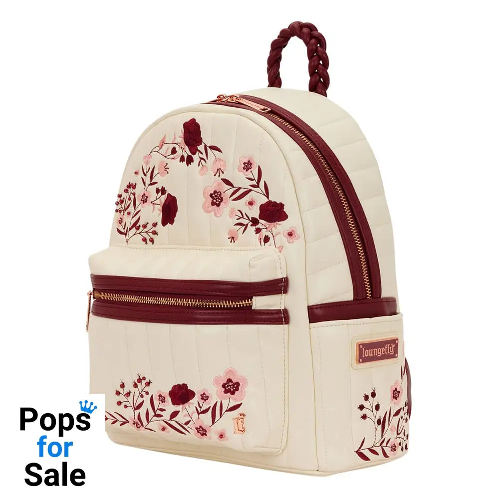 Loungefly Midi Backpack Cream & Red Floral
