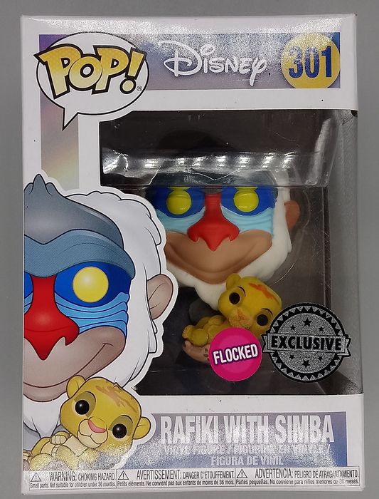 #301 Rafiki with Simba - Flocked - Disney Lion King Box Damaged Funko POP