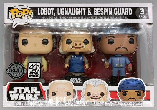 3 Pack - Lobot, Ugnaught & Bespin Guard - Star Wars - Funko POP - Box Damaged