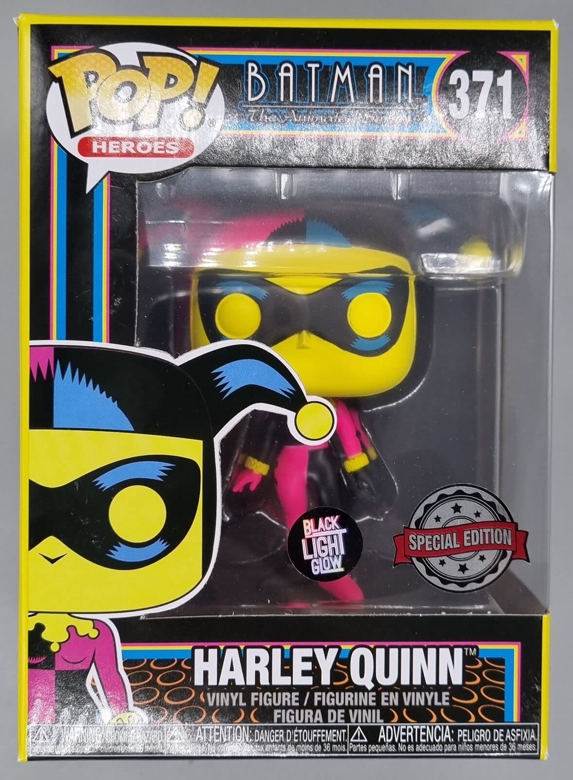 371 Harley Quinn (Blacklight) DC Batman Animated Series Funko POP - Box Damaged