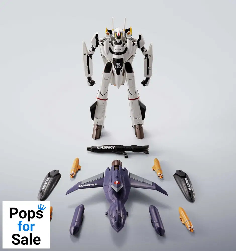 Macross 7 Hi-Metal R Action Figure VF-0S Phoenix (Roy Focker Use) & QF-2200D-B Ghost Set 14 cm