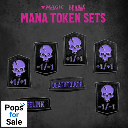 Magic the Gathering Dice and Token Pack Black Mana Miniature Gaming & Tabletop