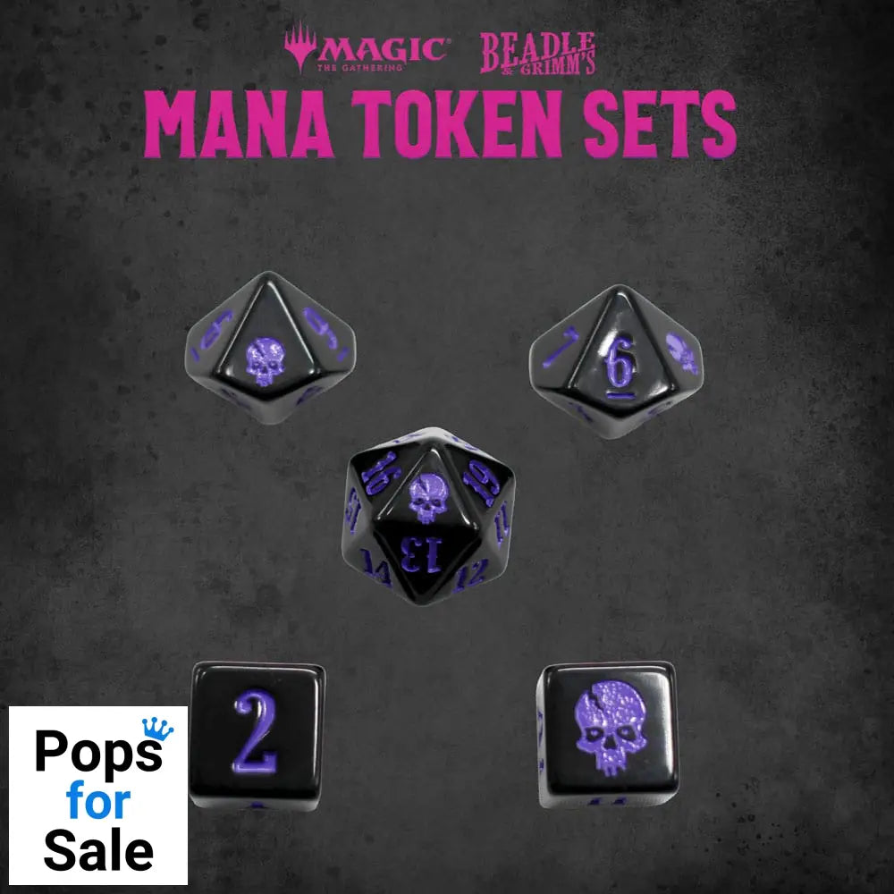 Magic the Gathering Dice and Token Pack Black Mana
