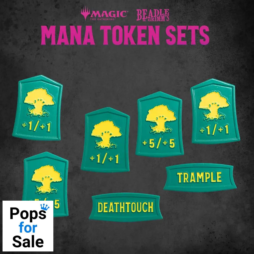 Magic the Gathering Dice and Token Pack Green Mana Miniature Gaming & Tabletop