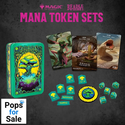 Magic the Gathering Dice and Token Pack Green Mana Miniature Gaming & Tabletop