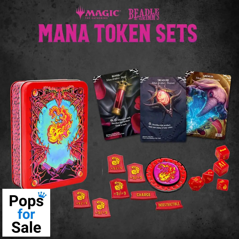 Magic the Gathering Dice and Token Pack Red Mana Miniature Gaming & Tabletop