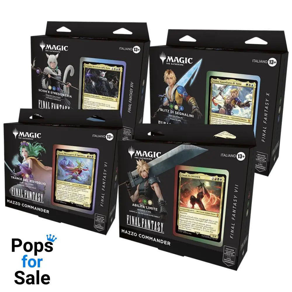 Magic the Gathering Final Fantasy Commander Decks Display (4) italian Trading cards