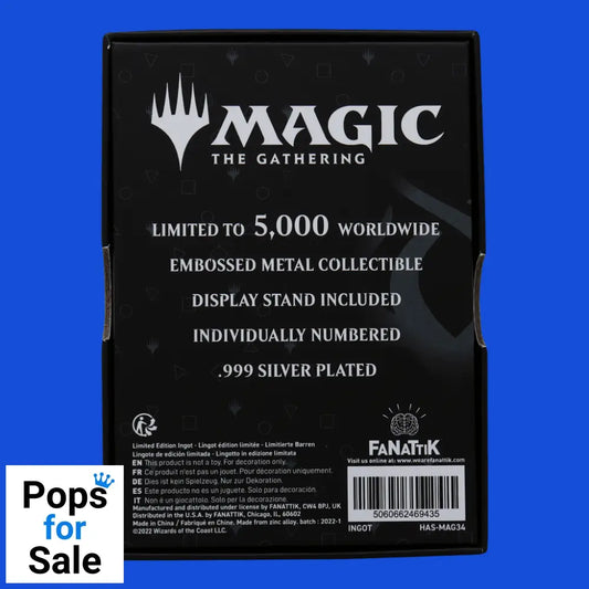 Magic the Gathering Limited Edition.999 Silver Plated Vraska Ingot Ingot