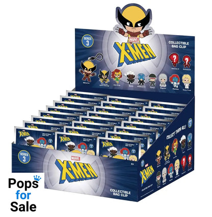 Marvel 3D Foam Bag Clips X-men Classic Series 3 Display (24)