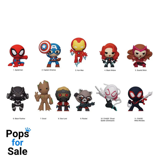 Marvel 3D PVC Bag Clips 85th Core Comic Series 12 Display (24) Keyrings