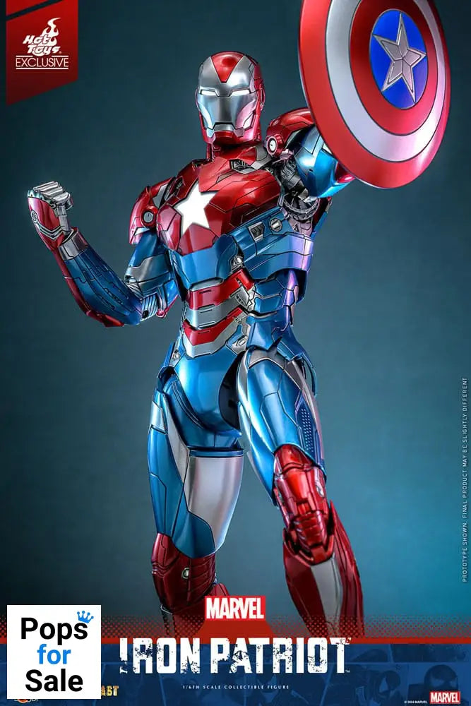 Marvel Comic Diecast Masterpiece Action Figure 1/6 Iron Patriot Hot Toys Exclusive 32 cm