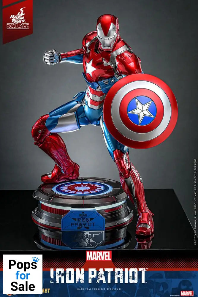 Marvel Comic Diecast Masterpiece Action Figure 1/6 Iron Patriot Hot Toys Exclusive 32 cm