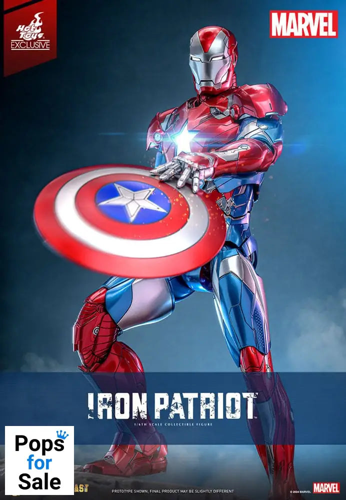 Marvel Comic Diecast Masterpiece Action Figure 1/6 Iron Patriot Hot Toys Exclusive 32 cm