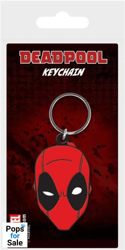 Marvel Comics Rubber Keychain Deadpool Face 6 cm