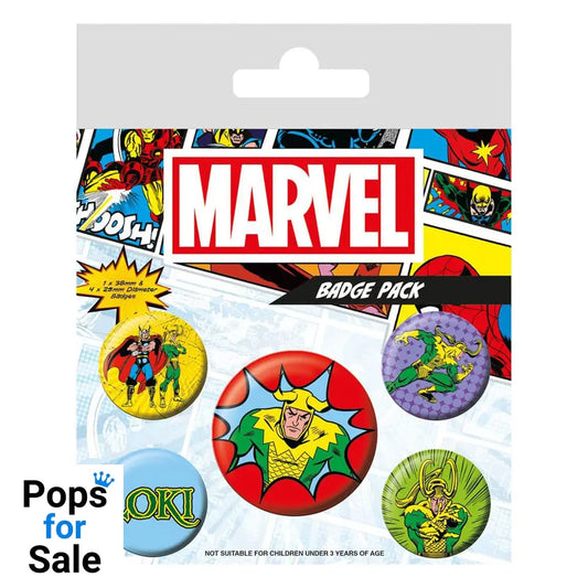 Marvel Pin-Back Buttons 5-Pack Loki Comic