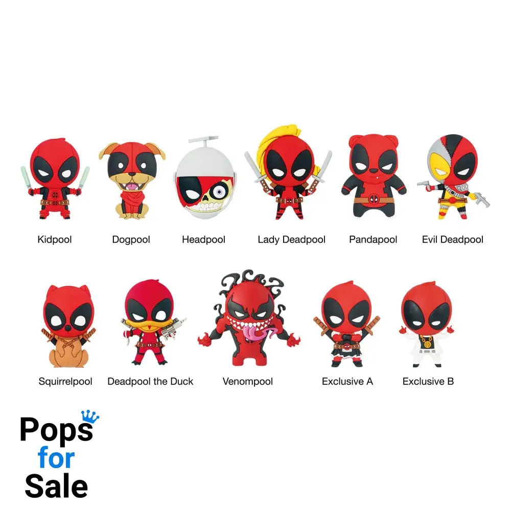 Marvel PVC Bag Clips Deadpool Serie 3 Display (24) Keyrings