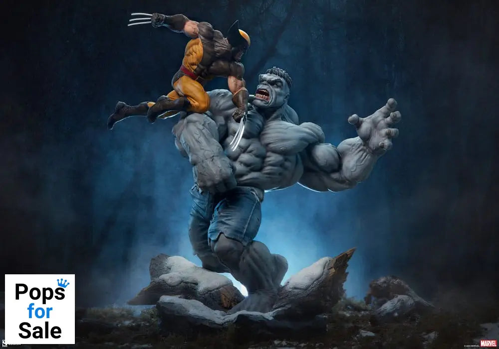 Marvel Statue Grey Hulk vs Wolverine 58 cm