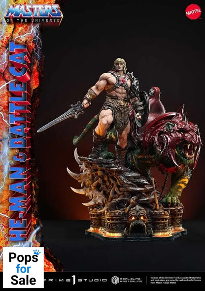 Masters of the Universe Real Elite Masterline Series Statue 1/4 He-Man & Battle Cat 86 cm