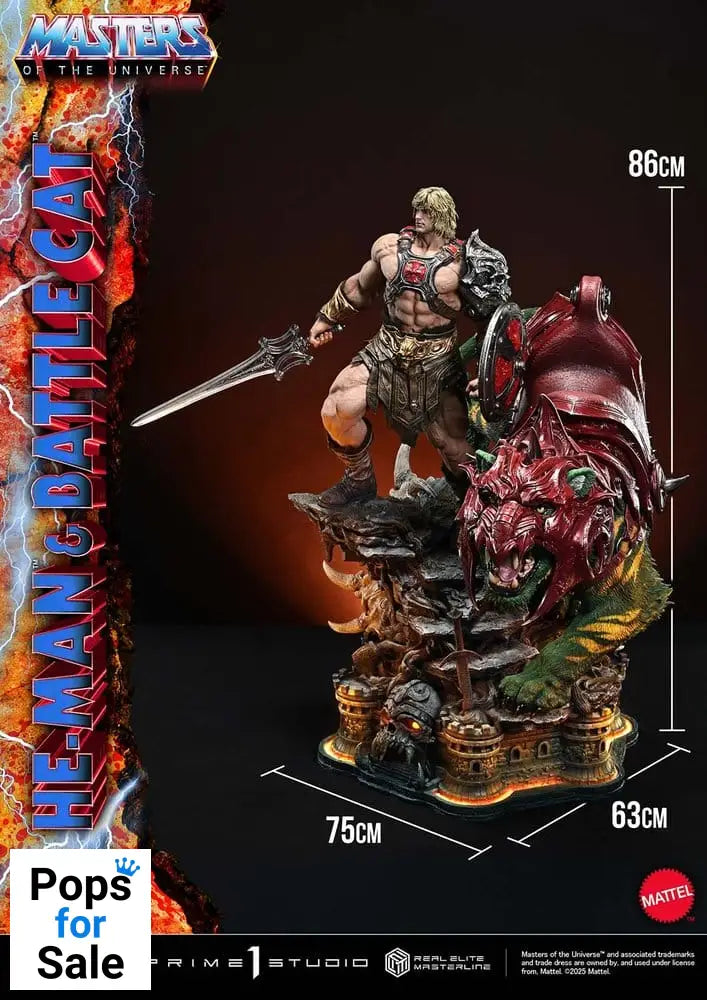 Masters of the Universe Real Elite Masterline Series Statue 1/4 He-Man & Battle Cat 86 cm